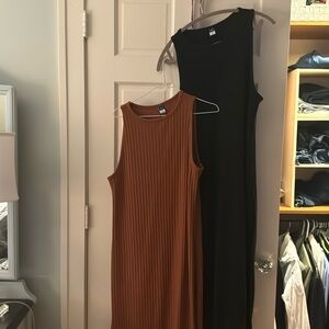 Two Old Navy ribbed jersey dresses
